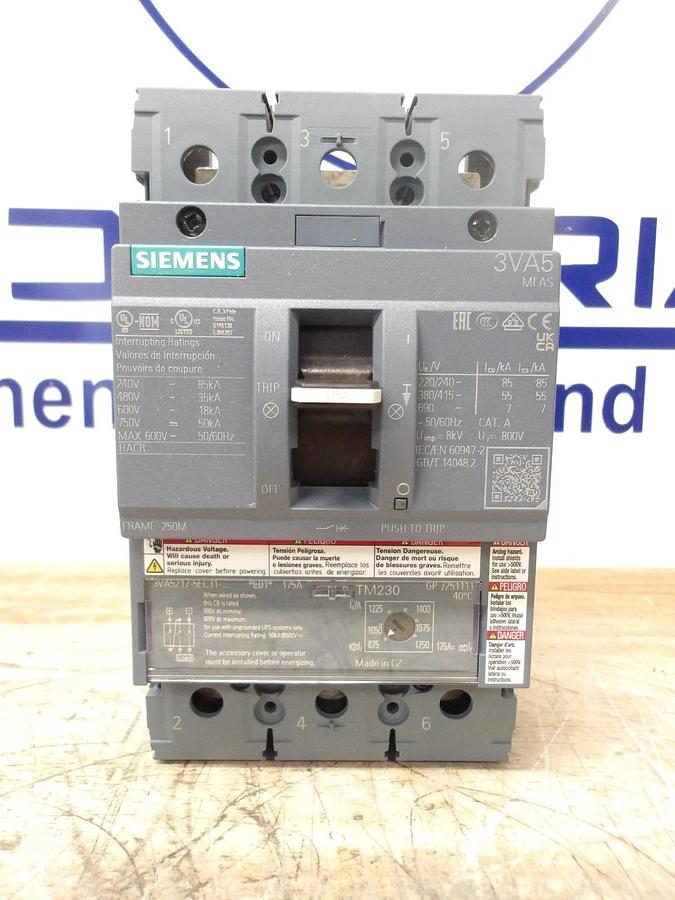 SIEMENS 175 AMP BREAKER 240-480-600 V, #7201140G NIB