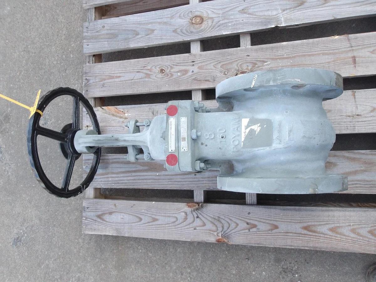 Used POYAM 8" STEEL GATE VALVE, #813830G NEW
