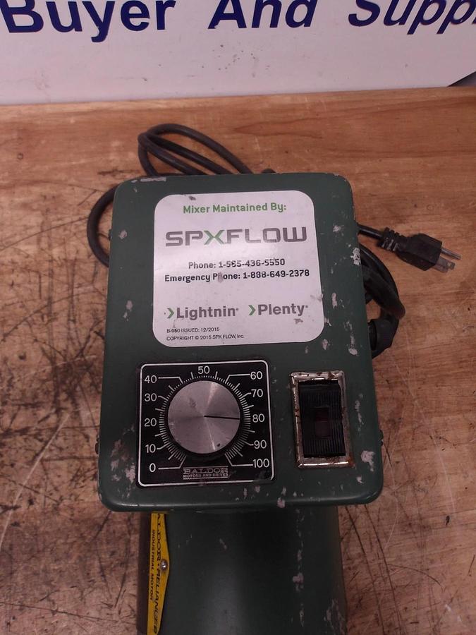 Used LIGHTNIN 0.25 HP SPX VARIABLE SPEED MOTOR & CONTROLLER 1800 RPM, #21