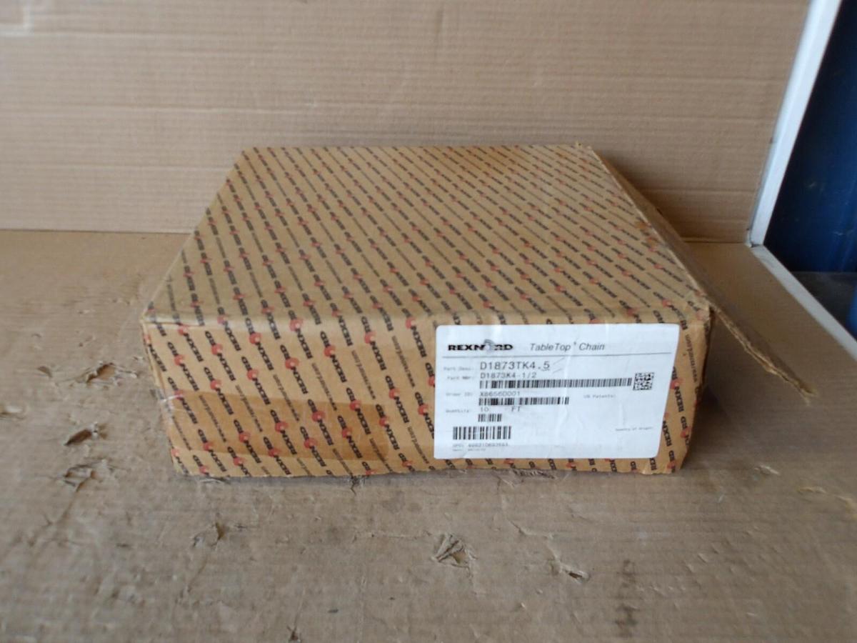 REXNORD D1873TK4.5 TABLE TOP CHAIN 10' X 4-1/2", #827850G NIB