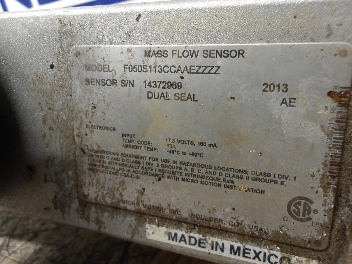 Used MICROMOTION 1/2" MASS FLOW TUBE