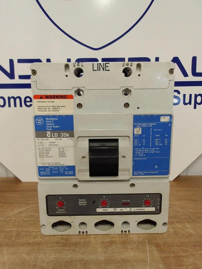 Used WESTINGHOUSE 500 AMP BREAKER 600 VAC, 3 POLE, #2211214G NEW