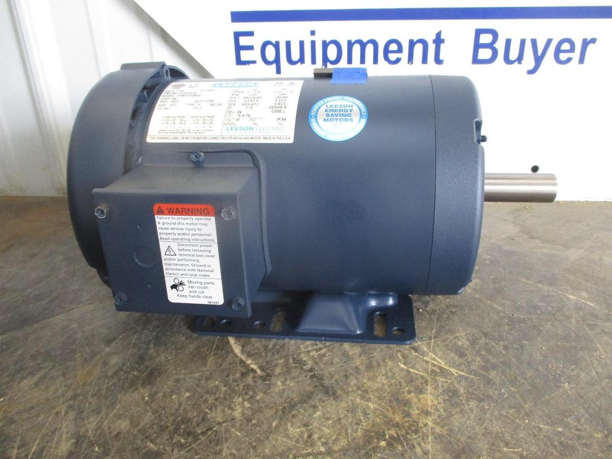 Used LEESON 2 HP MOTOR, FR 145T, 1740 1440 RPM, #691029J NEW