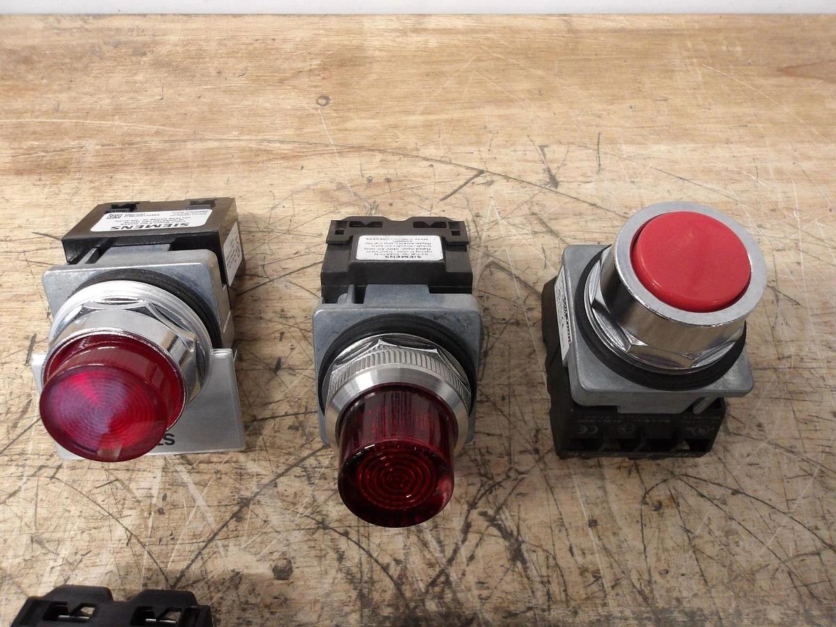 Used SIEMENS PUSH BUTTON & PILOT LIGHT BUTTON (LOT OF 6) #710115G NEW