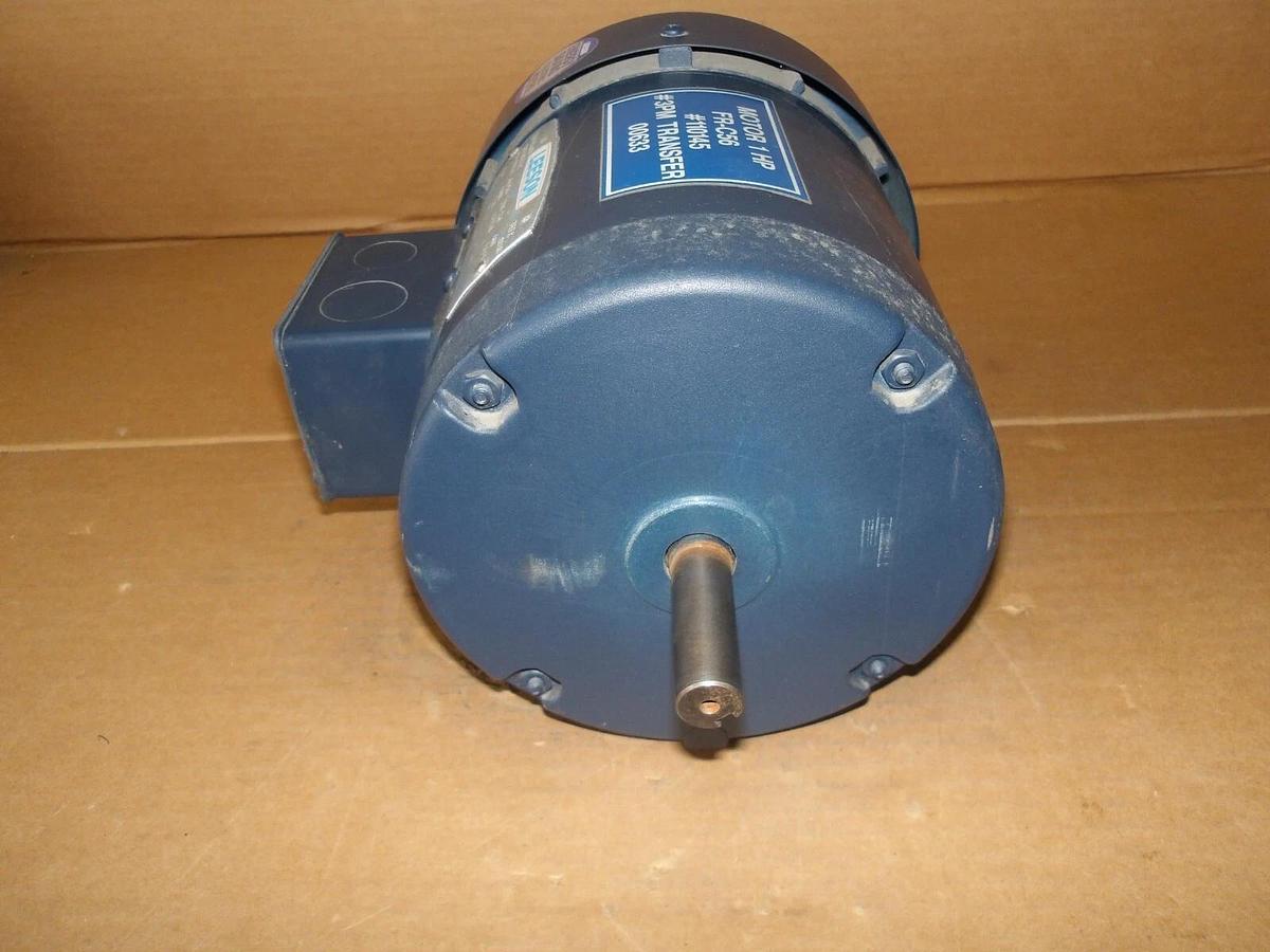 Used LEESON 1 HP MOTOR, FR C56, 3450/2850 RPM, 208/230-460 V, #114850G NEW
