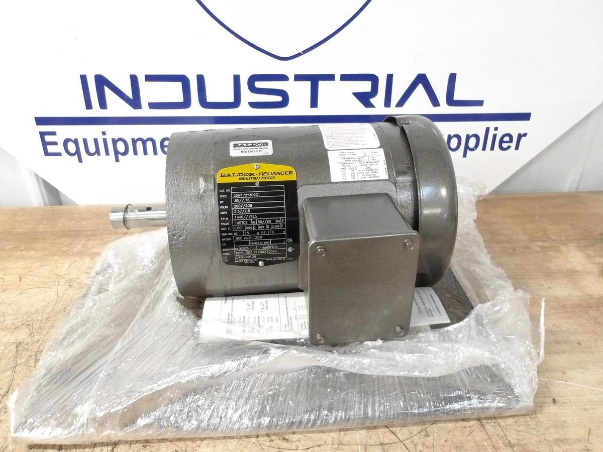 BALDOR RELIANCE .65/.75 HP MOTOR, 1440/1725 RPM, 200-208 V, 145TCZ FR, #651032G