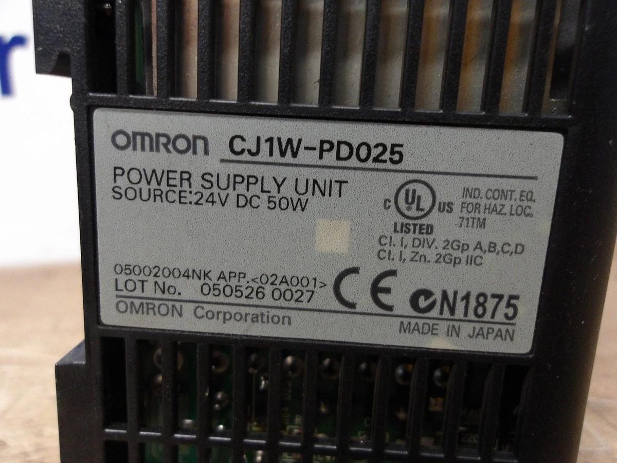 Used OMRON RACK W/ CARDS AND POWER SUPPLY CJ1W-PD025, #12301108G USED
