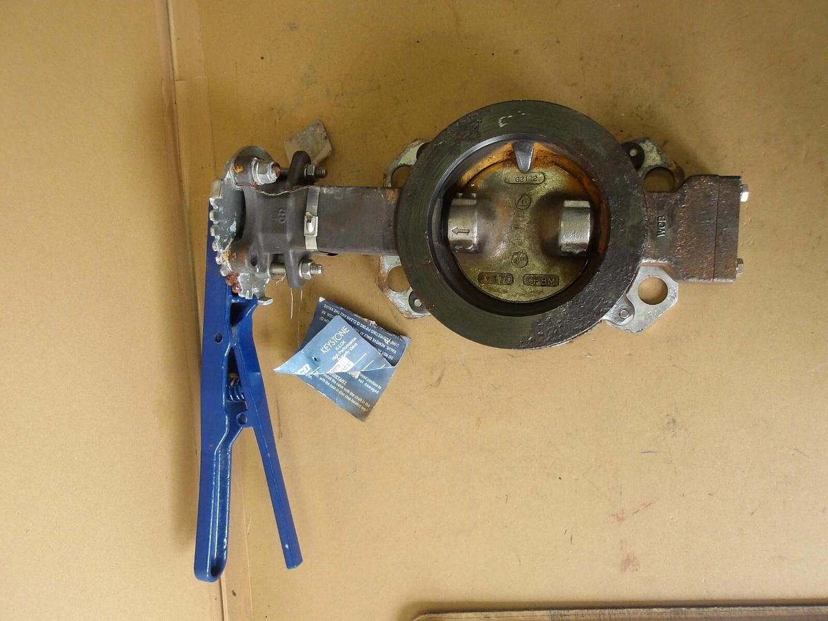 Used KEYSTONE 4" STEEL BUTTERFLY VALVE, #617947G NEW