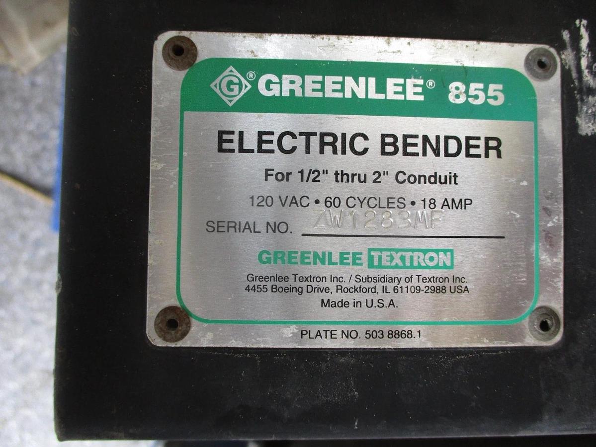 Used GREENLEE 855 SMART BENDER (1/2" TO 2") #39331J USED