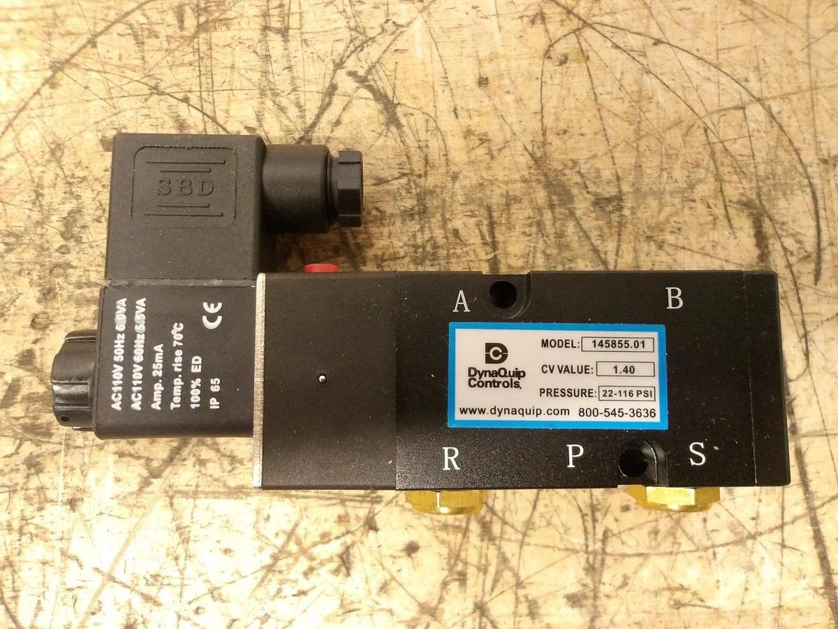 Used DYNAQUIP 145855.01 SOLENOID VALVE, #41912G NEW
