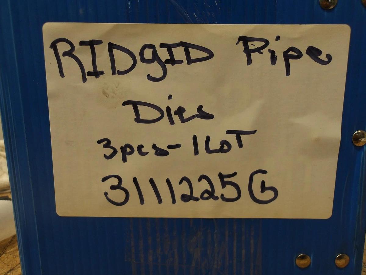 Used RIDGID PIPE DIES 1/2", 1", 1-1/4" (ASSORTED LOT OF 3) #3111225G USED