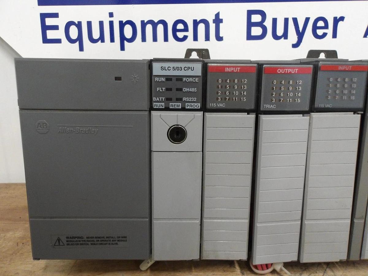 Used ALLEN BRADLEY SLC500 10-SLOT RACK & CARDS #918211G USED