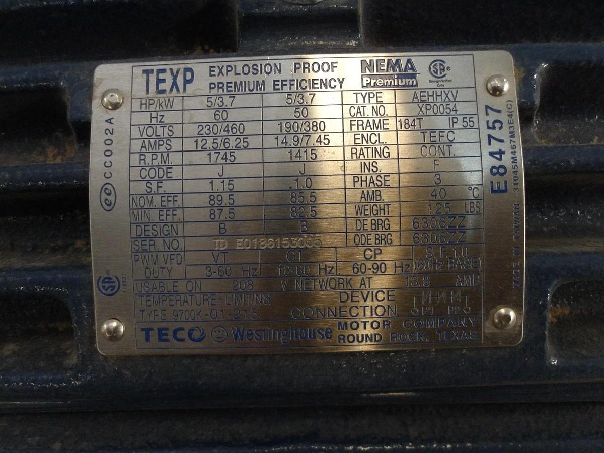 Used ROPER 1-1/2" PUMP W/ 5 HP MOTOR, #111948GJW NEW