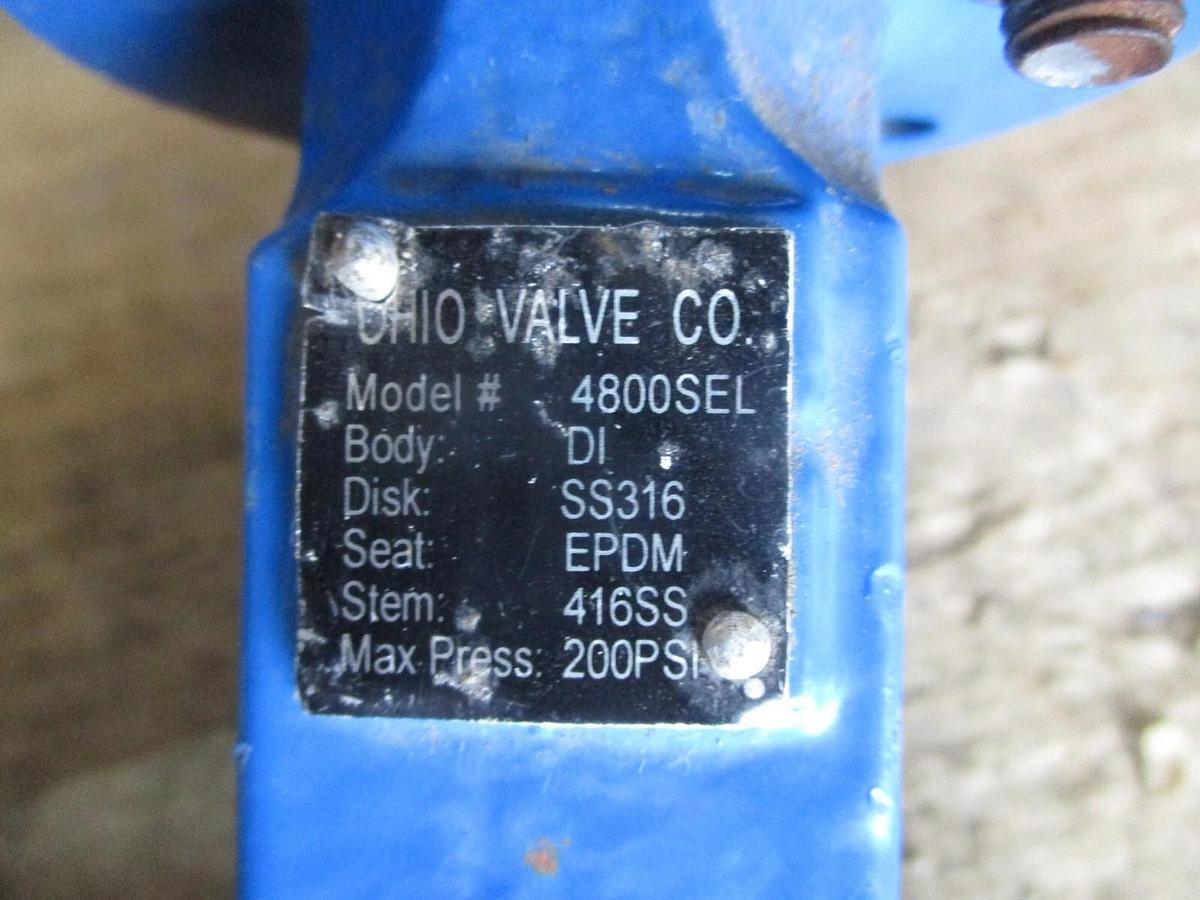 Used OHIO 3" BUTTERFLY VALVE (NO HANDLE), #78327J NEW