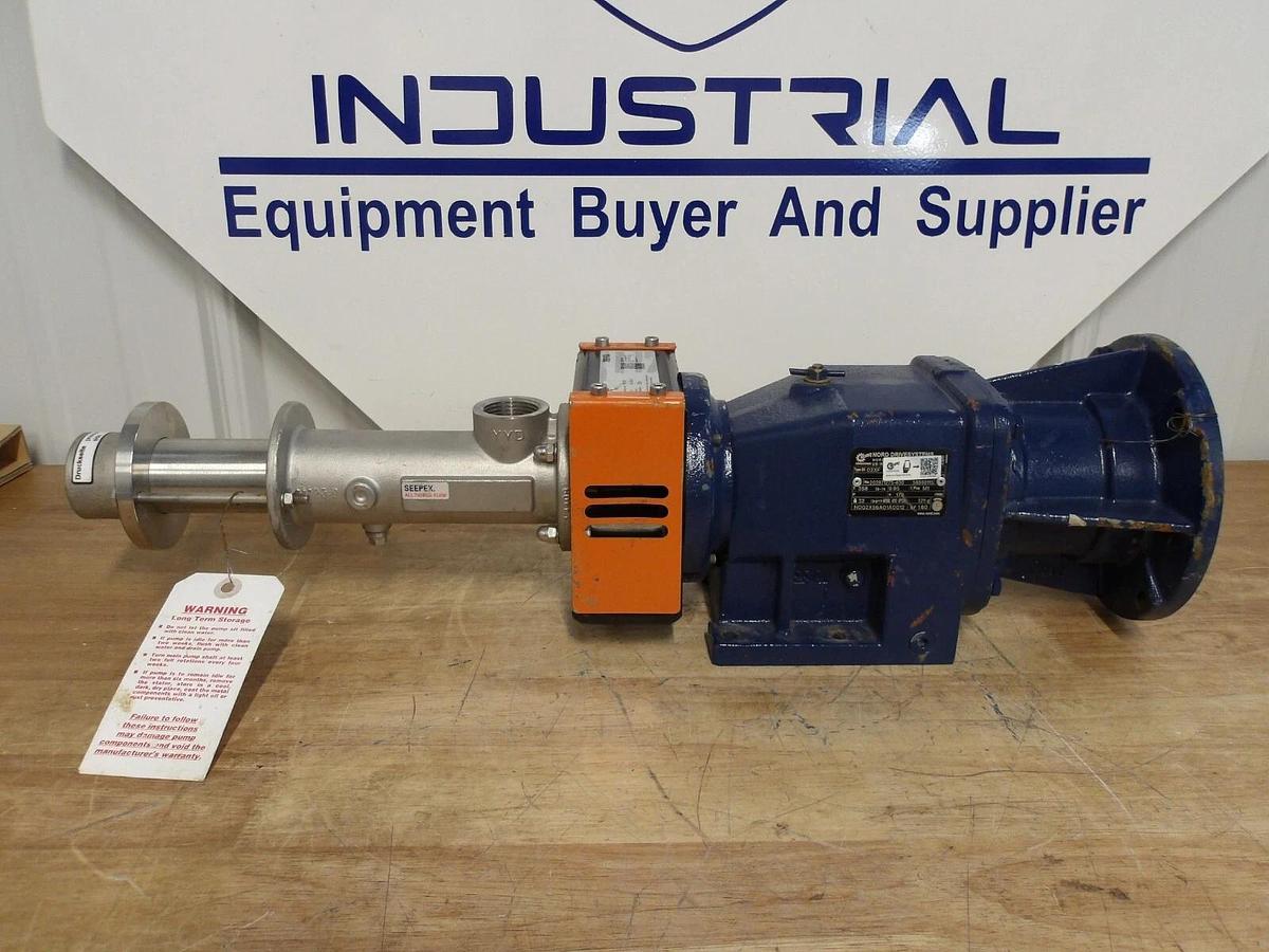 Used SEEPEX 1" X 3/4" CAVITY PUMP MD006-12 W/ GEAR REDUCER, RATIO 9.95:1, #51257G NEW