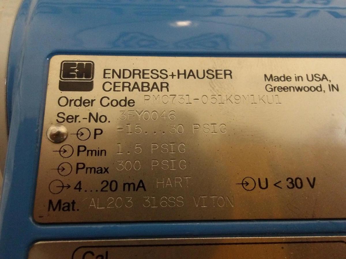 ENDRESS HAUSER PMC731 CERABAR PRESSURE TRANSMITTER, #92330G NIB