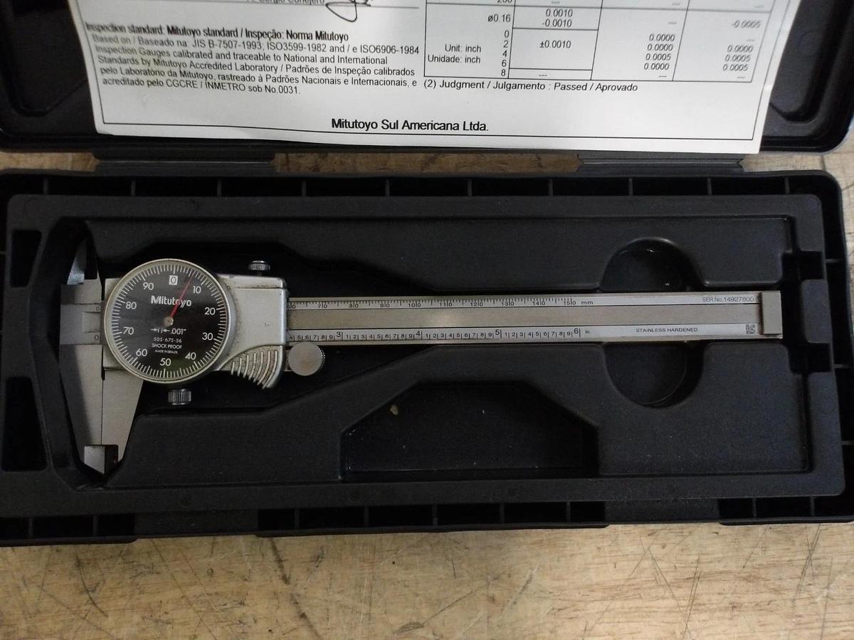 Used MITUTOYO D6TN-6 DIAL CALIPER, #814855G USED