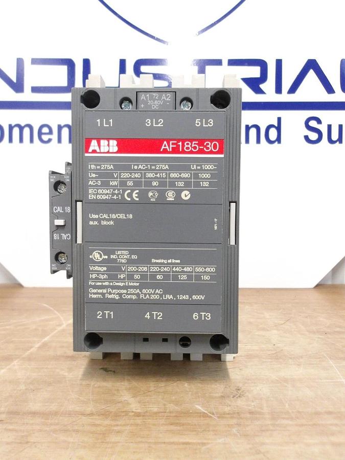 ABB AF185-30 CONTACTOR 1SFL4970O1R7211, #225319G NIB