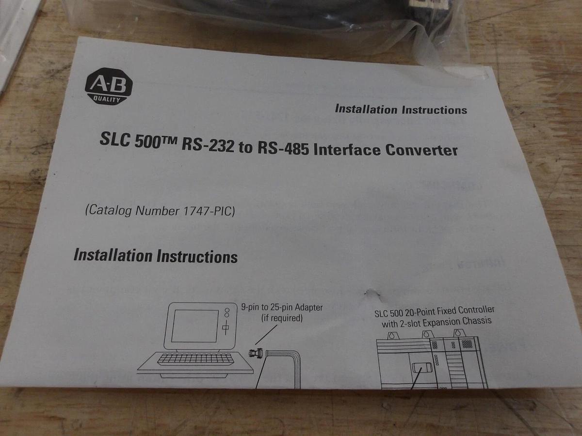 Used ALLEN BRADLEY SLC500-1747-PIC PERSONAL COMPUTER INTERFACE, #416203G NEW