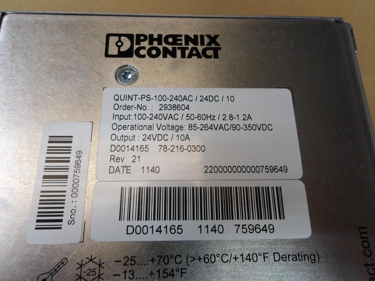 Used PHOENIX PS-100 CONTACT QUINT POWER SUPPLY, #419318G USED