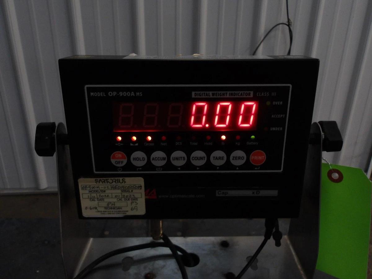 Used OPTIMA OP-900A-MS DIGITAL WEIGHT SCALES 0-200 LBS, #812942G USED