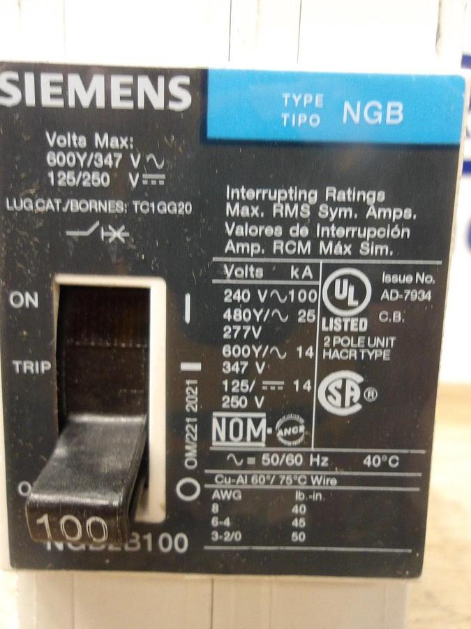 SIEMENS 100 AMP BREAKER 240-480 V, #715918G NIB