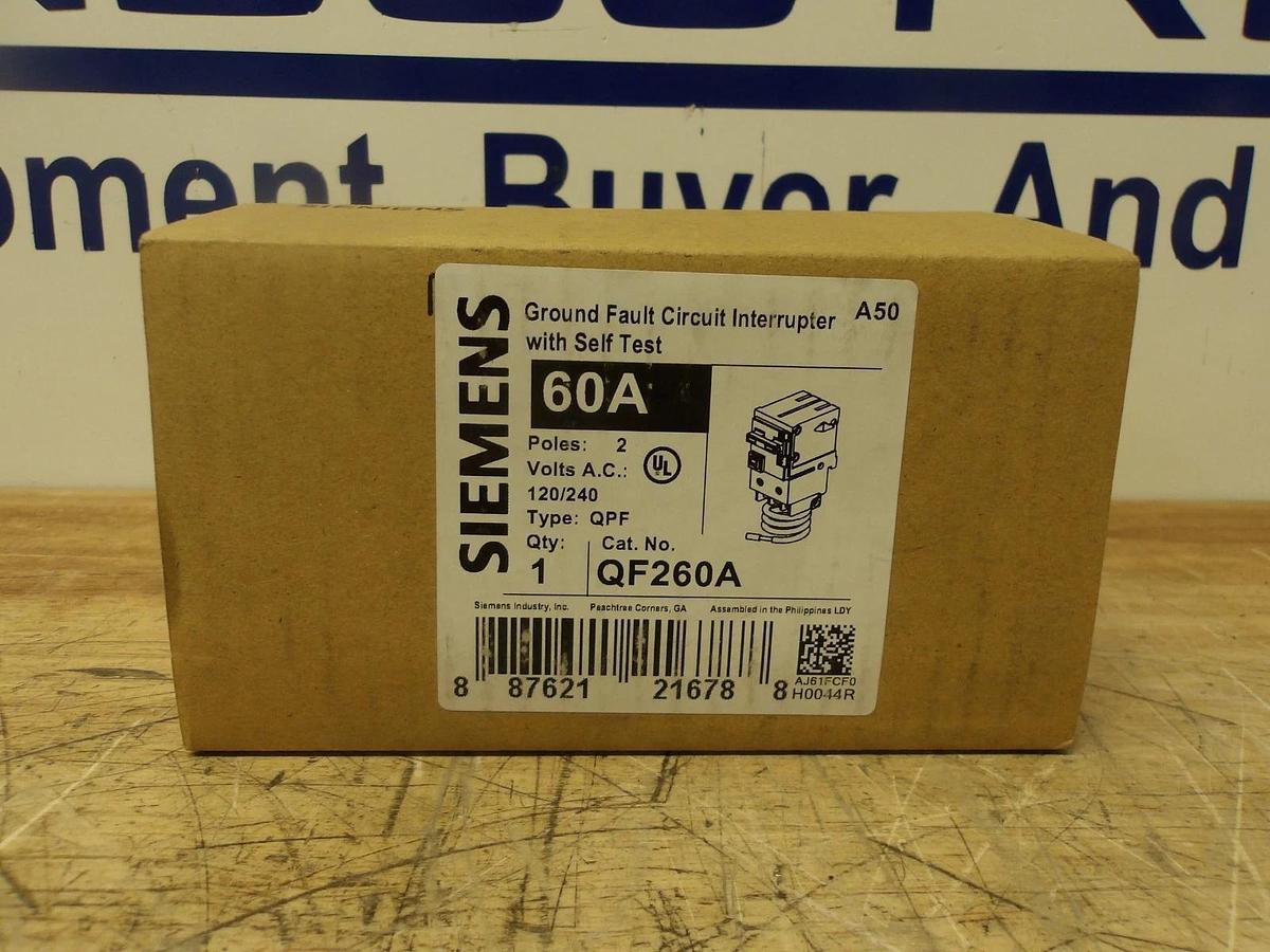 SIEMENS 60 AMP GROUND FAULT BREAKER 120/240 V, #7201156G NIB