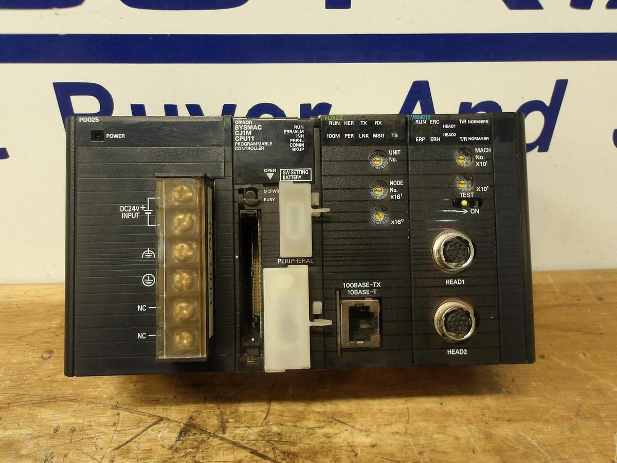 Used OMRON RACK W/ CPU & CARDS CJ1W-PD025, #22157G USED