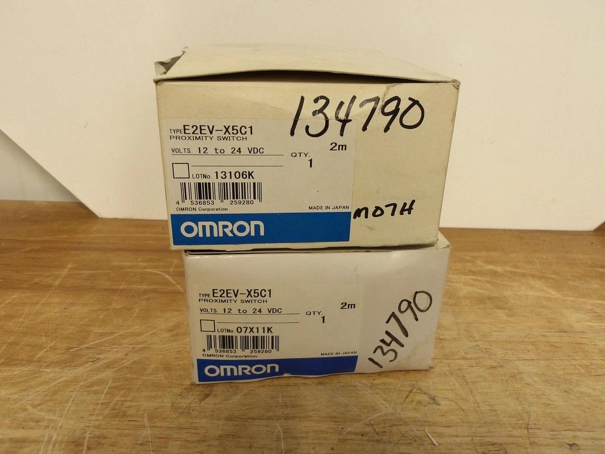 OMRON E2EV-X5C1 PROXIMITY SWITCH (LOT OF 2) #3191027G NIB