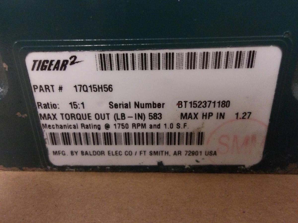 Used DODGE TIGEAR 17015H56 SPEED REDUCER, RATIO 15:1, #4121130G NEW