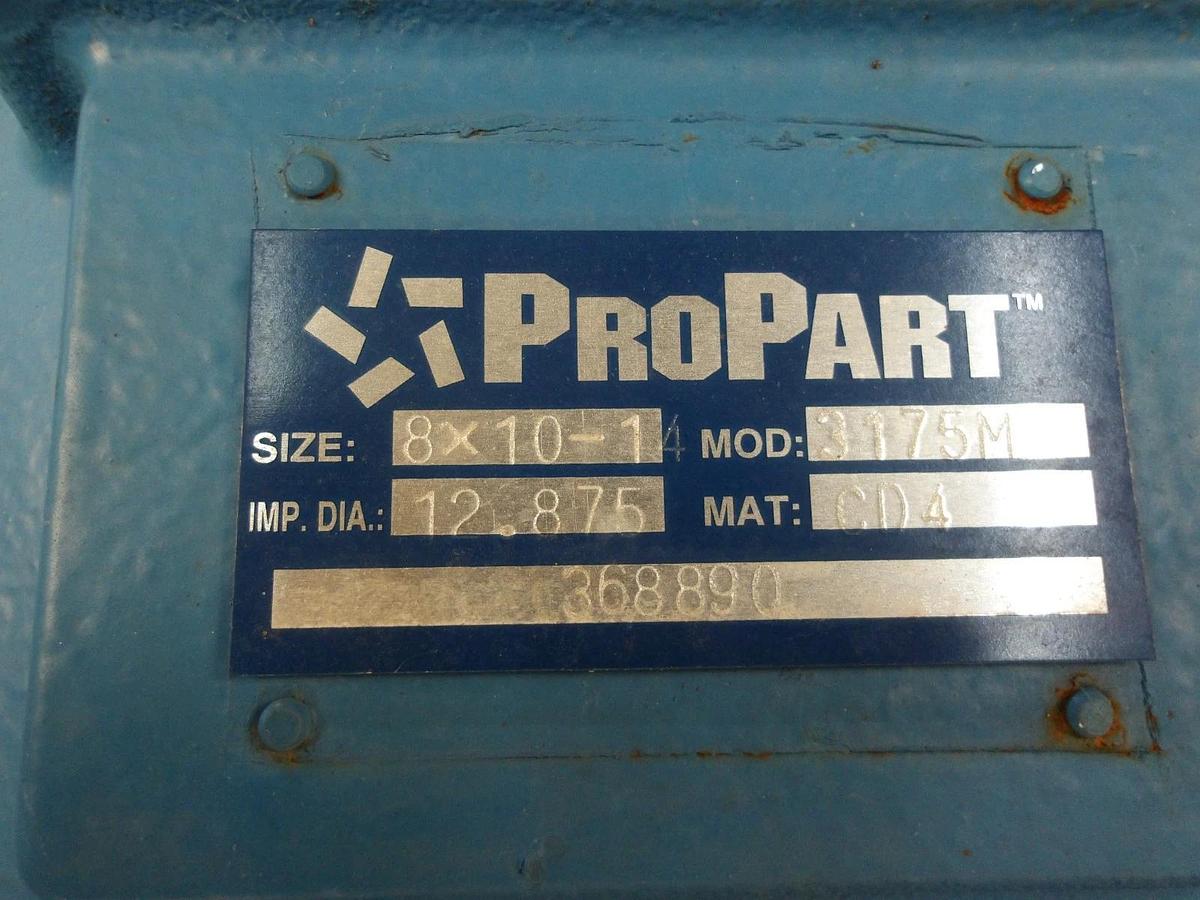 Used GOULDS (SUMMIT)3175M 8X10-14 STAINLESS PUMP W/ 50 HP MOTOR ON BASE, #420211G NEW
