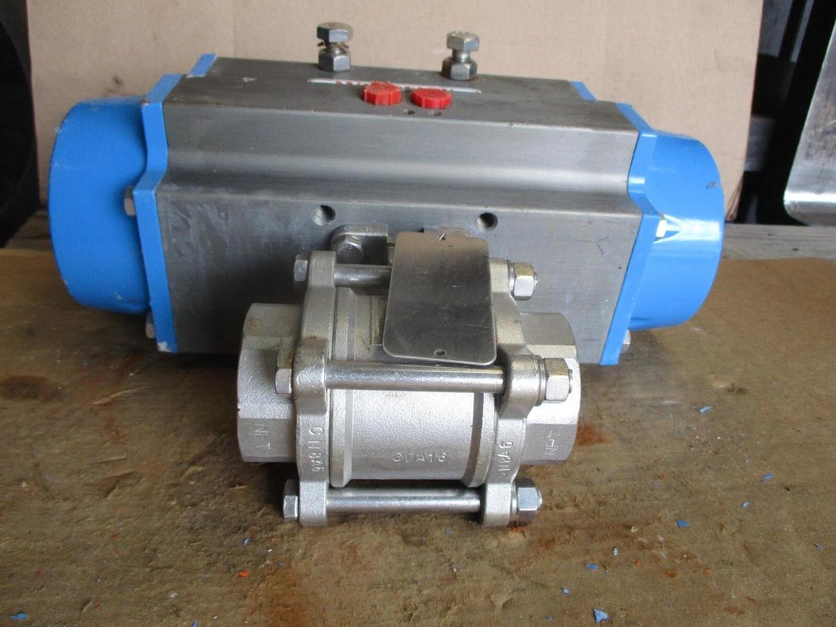 Used FNW 1-1/2" STAINLESS PNEUMATIC BALL VALVE, #612904J NEW