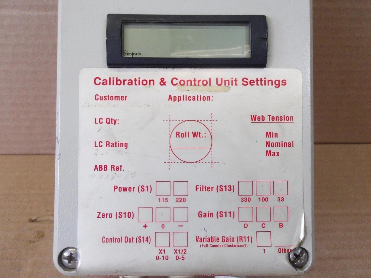 Used ABB PFRA-101 PRESSDUCTOR LOAD CELL CONTROLLER, #79925G USED