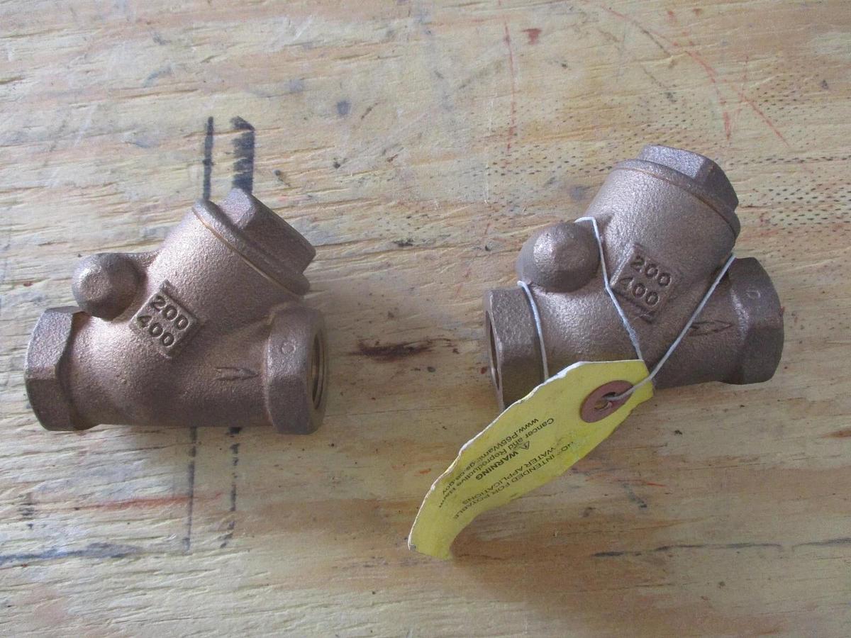 Used MILWAUKEE 1/2" BRONZE CHECK VALVE (LOT OF 2) #117232J NEW