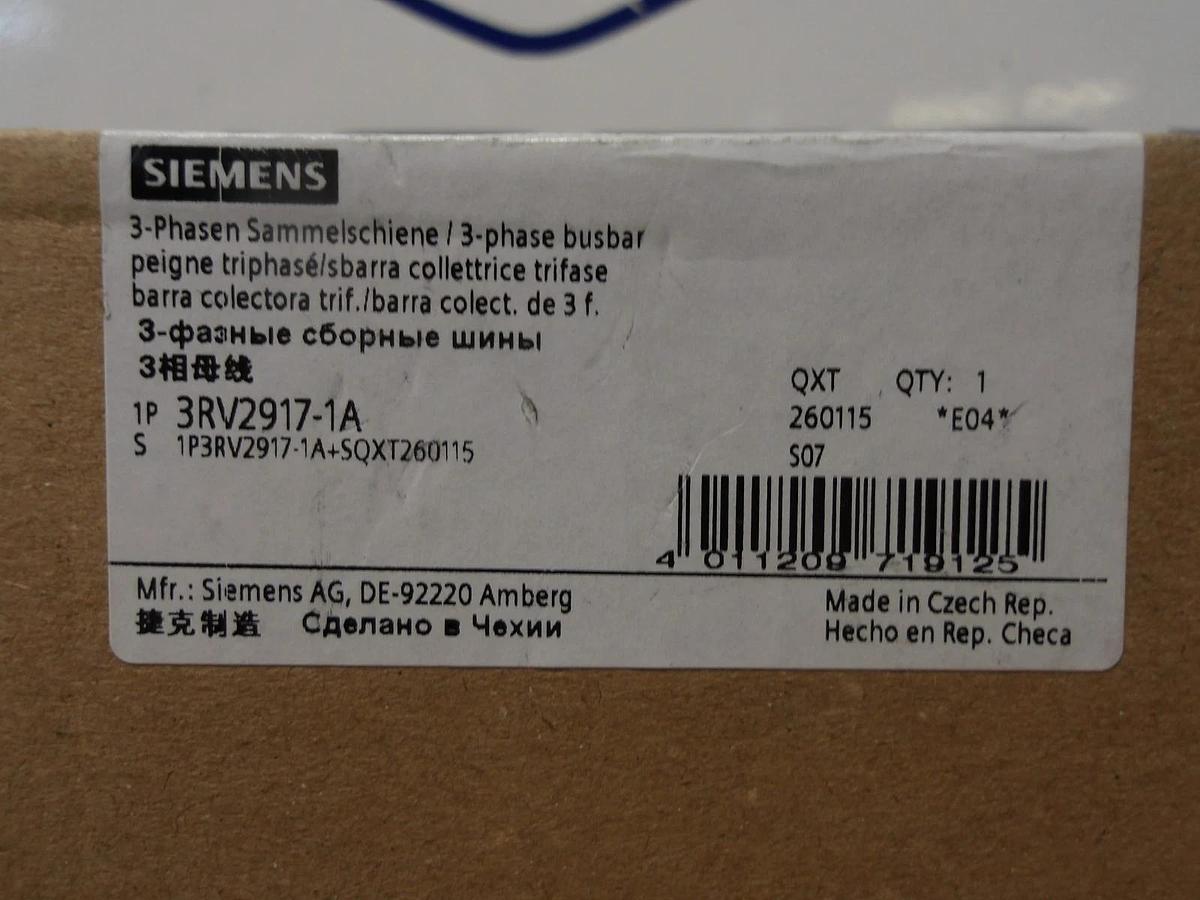 SIEMENS 3RV2917-A1 STARTER BUSBAR MODULE, #713809G NIB