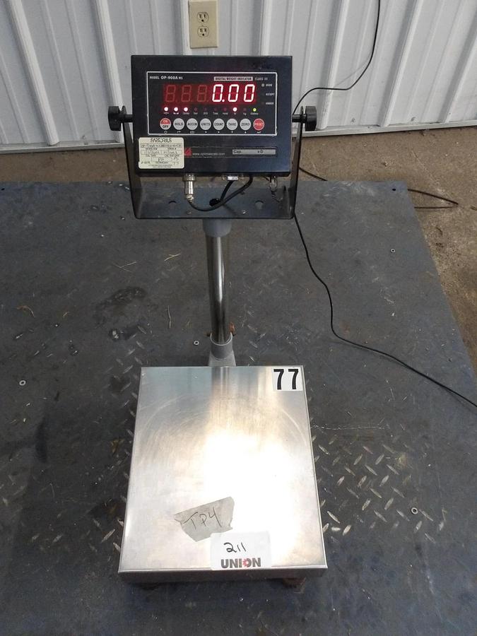 Used OPTIMA OP-900A-MS DIGITAL WEIGHT SCALES 0-200 LBS, #812932G USED