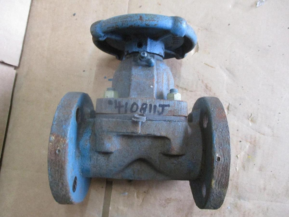 Used DOW 1-1/2" LINED STEEL DIAPHRAGM VALVE, #410811J NEW
