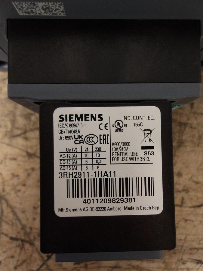 Used SIEMENS 3RT2036-1KB44 CONTACTOR, #511141G NEW