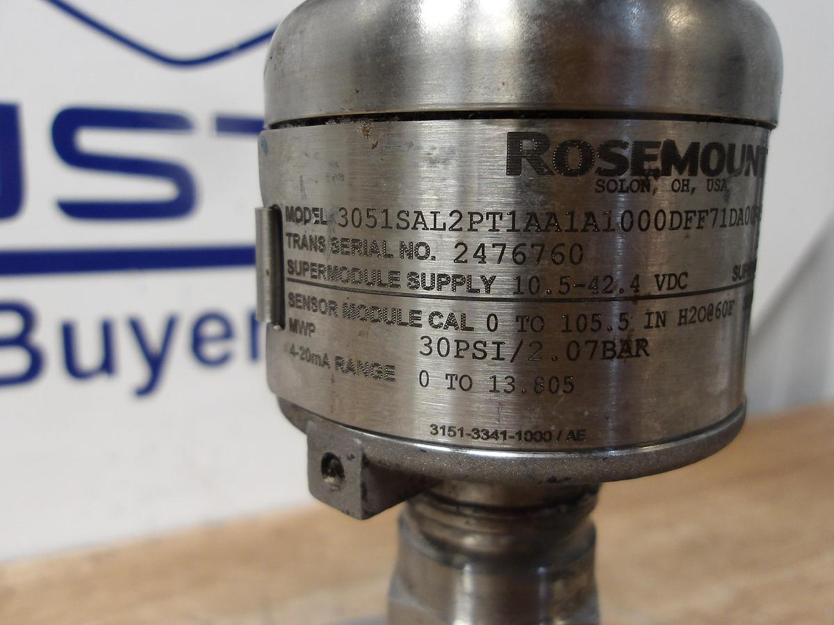 Used ROSEMOUNT 3" PRESSURE TRANSMITTER 3051