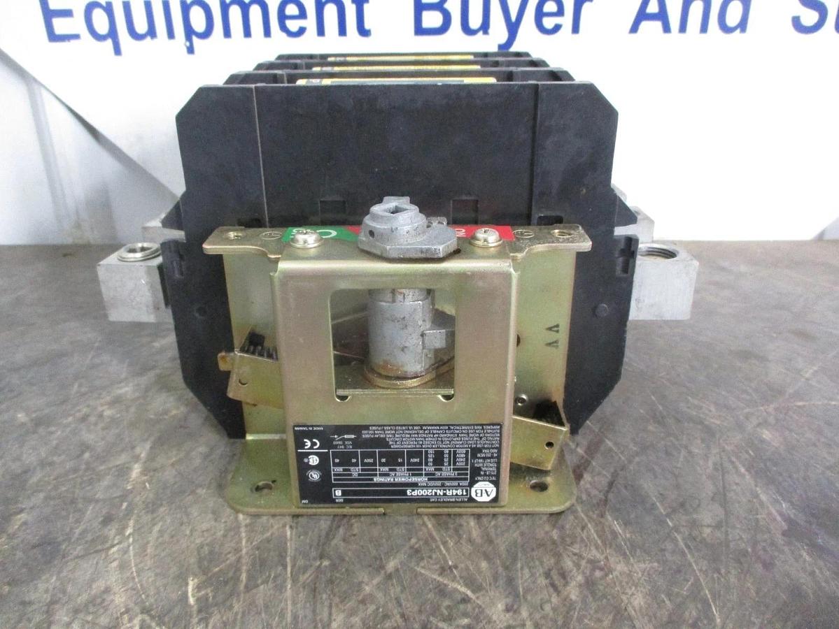 Used ALLEN BRADLEY 194R-NJ00P3 FUSED DISCONNET 200A, #331217J USED