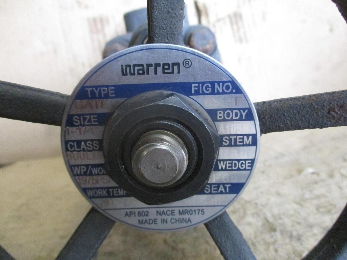 Used WARREN 1-1/4" IRON GATE VALVE (THREADED), #78107J NEW