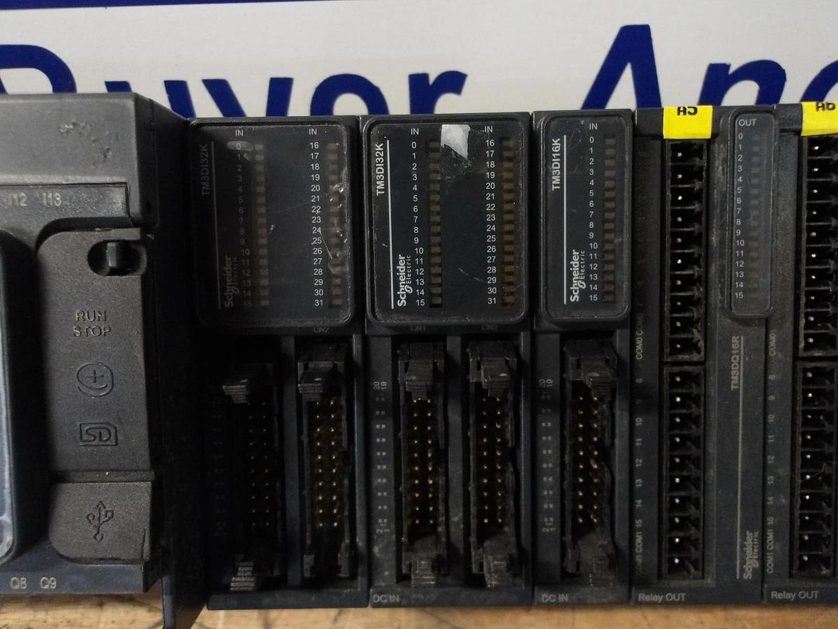 Used SCHNEIDER MODICON TM241CEC24T LOGIC CONTROLLER & 7 CARDS, #331231G USED