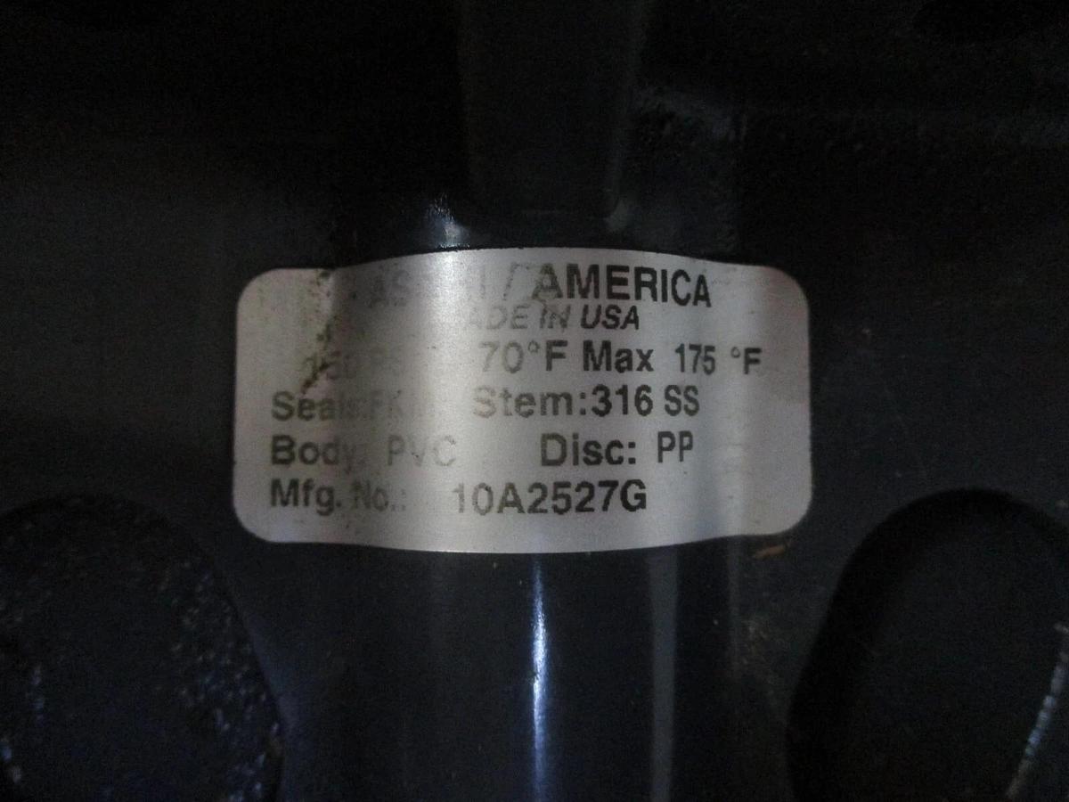 Used ASAHI 3" PVC BUTTERFLY VALVE, #1171018J USED