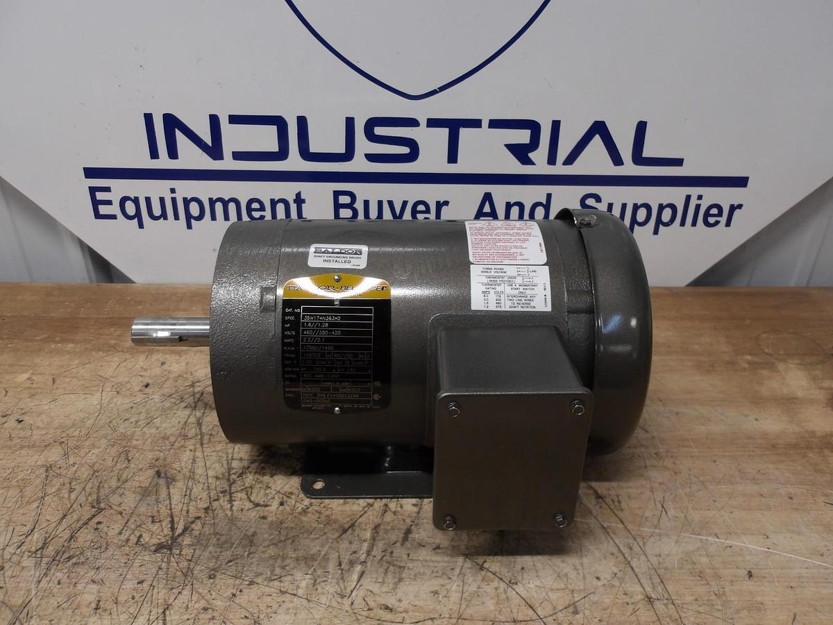 BALDOR RELIANCE 1.6/1.28 HP MOTOR, 1750/1460 RPM, 460/380-420 V, #65915G NIB