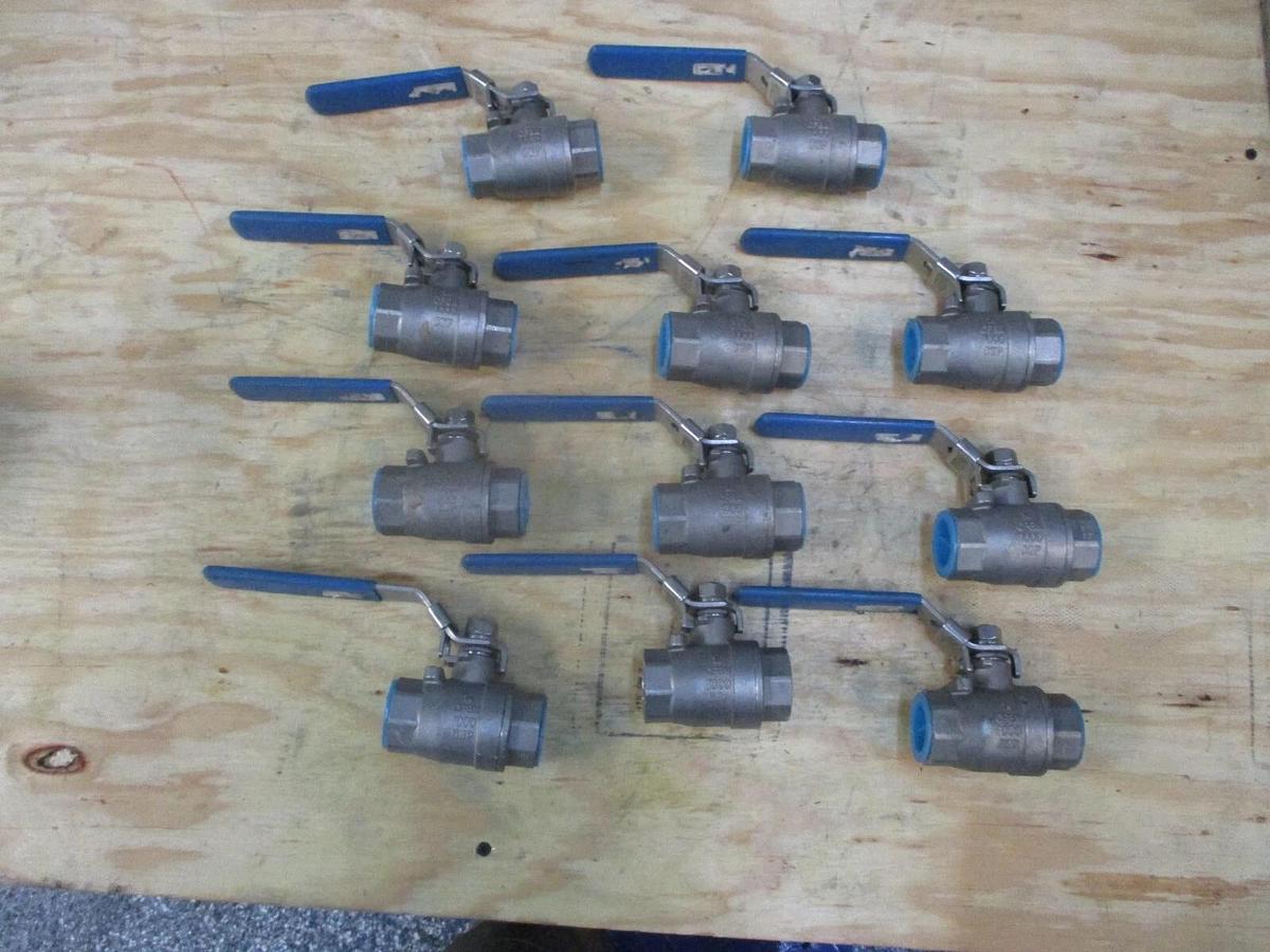 Used FNW 1" STAINLESS BALL VALVE (LOT OF 11) #1201041J NEW