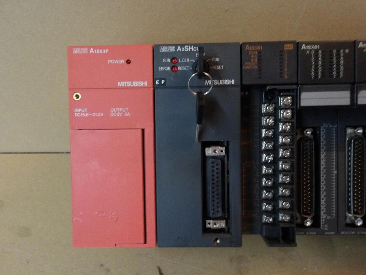 Used MITSUBISHI CPU A2SHCPU POWER SUPPLY, 7 CARDS, #44330G USED