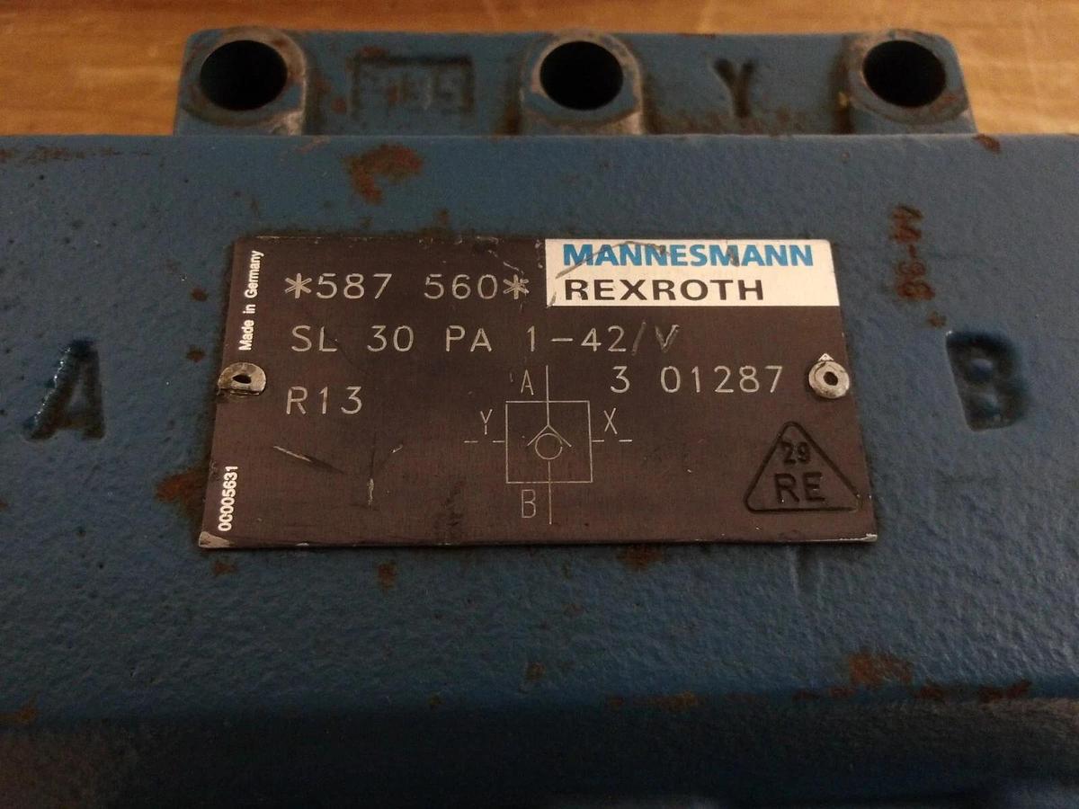 Used REXROTH MANNESMANN SL30PA1-42/V HYDRAULIC BLOCK, #3171030G NEW