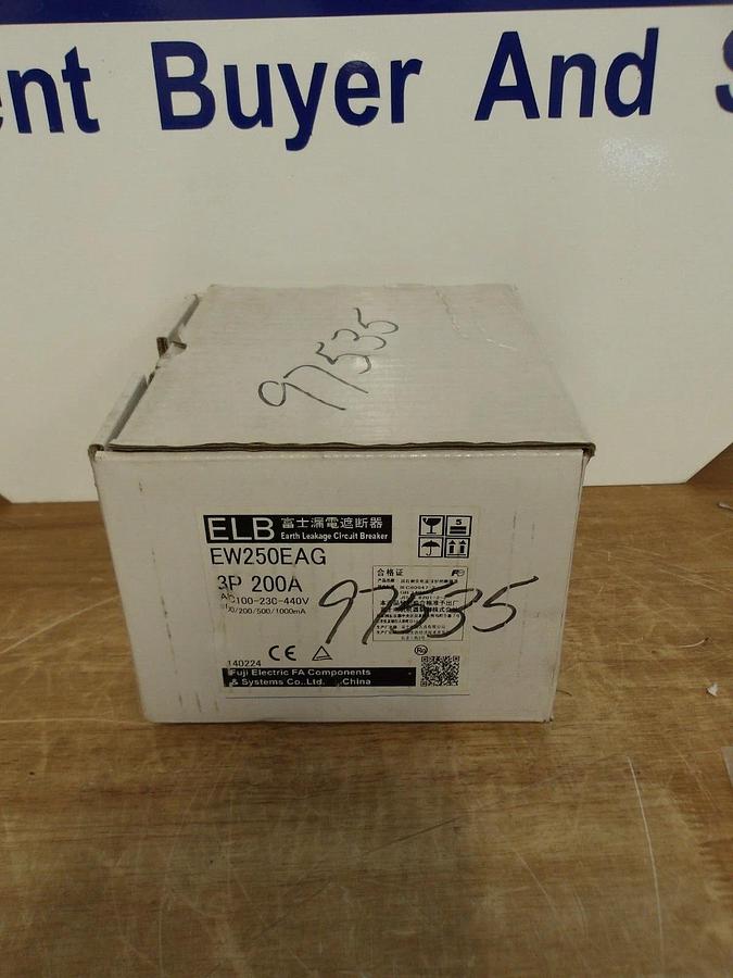 FUJI 200 AMP EARTH LEAKAGE BREAKER 100-230-440 V, #2241155G NIB