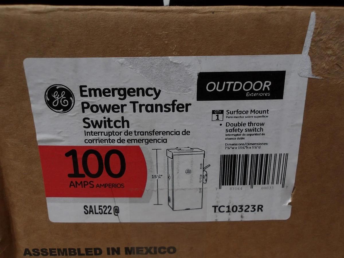 GE 100 AMP POWER TRANSFER SWITCH 120-240 V, DOUBLE THROW, #581042G NIB