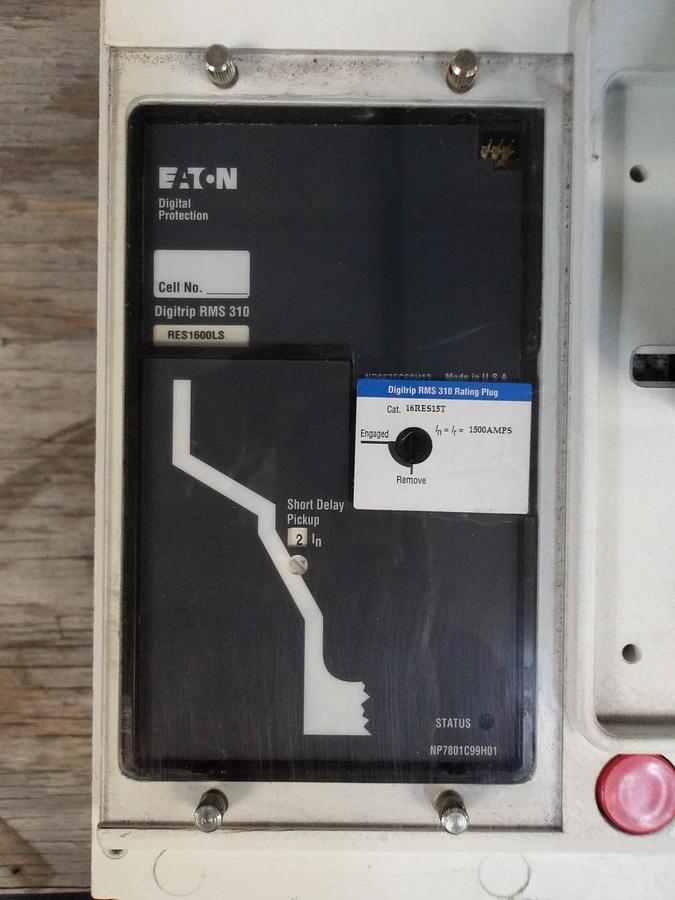 Used EATON 1500 AMP CIRCUIT BREAKER RDC316T33WP02S29Y01, #6121021G USED